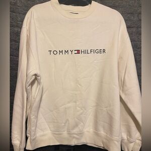 VTG Tommy Hilfiger Spell Out Sweatshirt  Cream Y2k medium classic